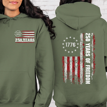 250 Years Of Freedom Shirt | 250th Anniversary 1776–2026 Tee | Patriotic Retro USA 250 Pocket & Back Shirt 684509