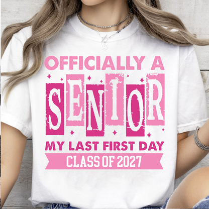 Custom Year Officially A Senior Shirt, Personalized Class Of 2027 Tee, Gift For Graduation 685844