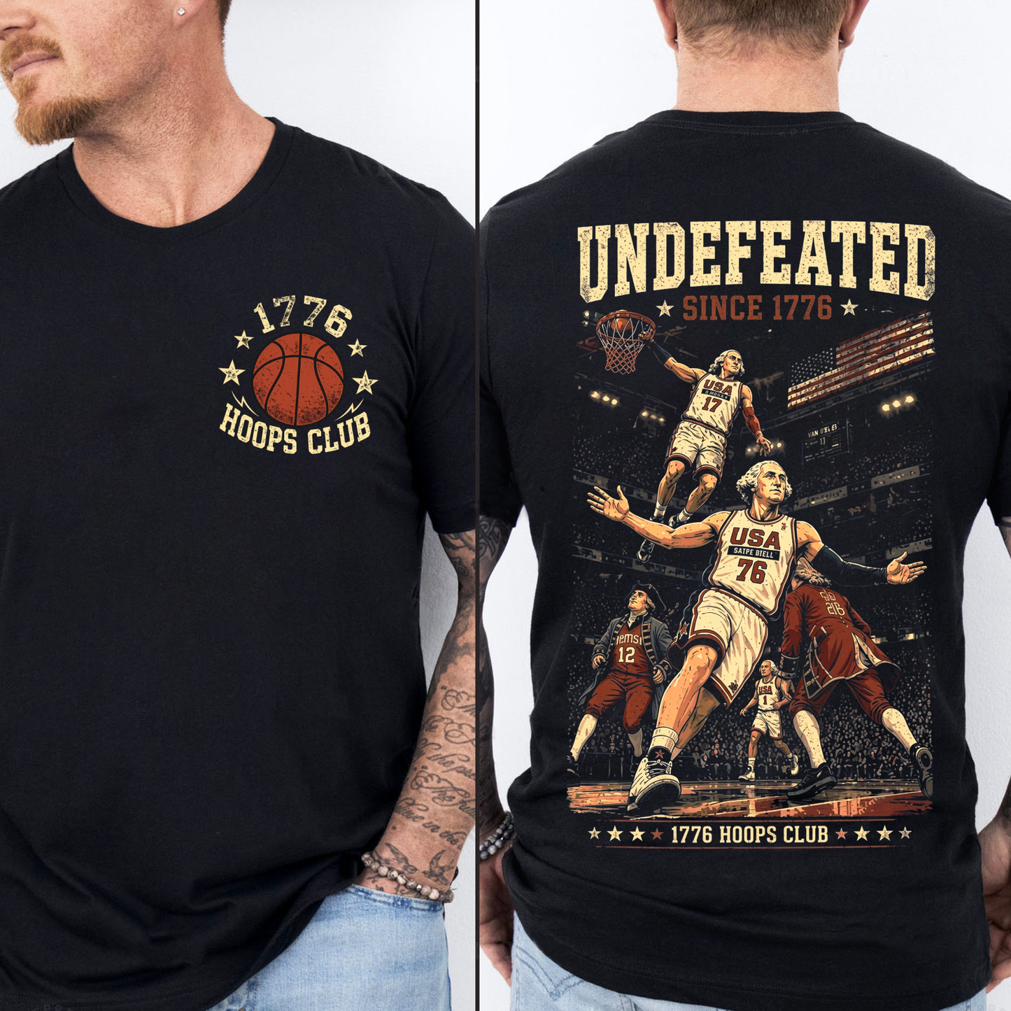 USA 250th Anniversary Pocket & Back Dark Shirt, Funny Undefeated Since 1776 Tee, Patriotic 4th Of July Gift 685410