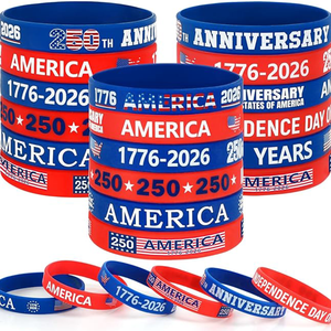 USA 250th Anniversary Silicone Bracelet | Patriotic Independence Day Silicone Wristbands 685014