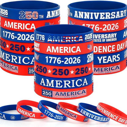USA 250th Anniversary Silicone Bracelet | Patriotic Independence Day Silicone Wristbands 685014
