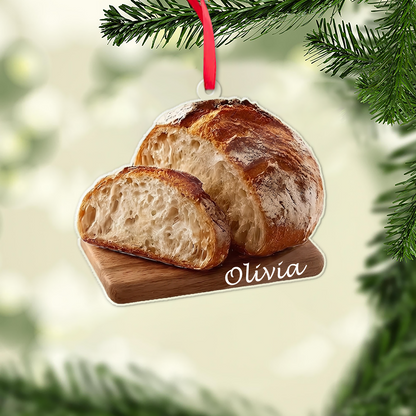 Personalized Sourdough Bread Acrylic Ornament, Custom Name Christmas Gift For Bread Lover 686378