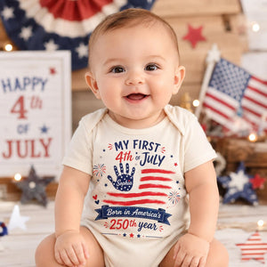 Personalized My First 4th Of July Baby Bodysuit, Born In America’s 250th Year Kids T-Shirt, Patriotic 4th Of July Gift 685439 WFD