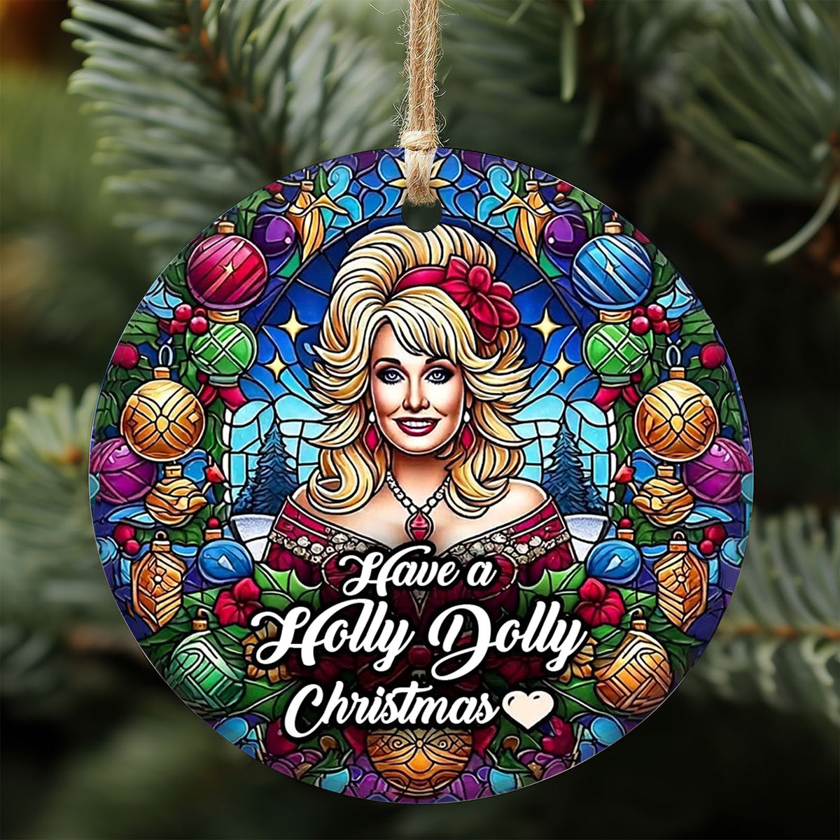 Have A Holly Dolly Christmas Ceramic Ornament, Country Legend Tribute Christmas Keepsake Gift 686197
