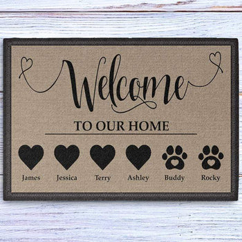 Dog Welcome Personalized Doormat