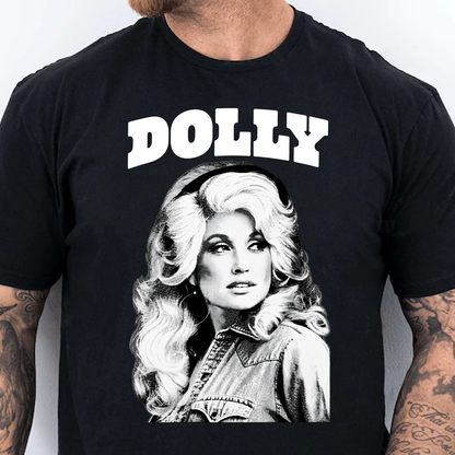 Classic Black And White Dolly Parton Memorial Shirt - Retro Country Graphic Tee 686042