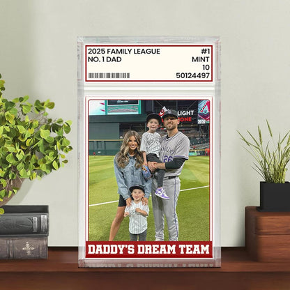 Custom Photo Trading Card Style Acrylic Block Plaque | Father's Day Gift For Baseball Dad, Husband Gifts, #1 Dad Sports, Dad Gifts 685152