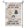 Welcome To The Cat's House Personalized Custom Cat Garden Flag