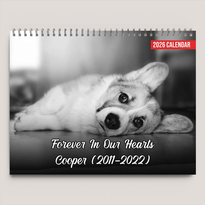 Forever In Our Hearts Photo Dog Memorial Calendar 2026 | Personalized Custom Pet Lovers Wall Calendar 683370
