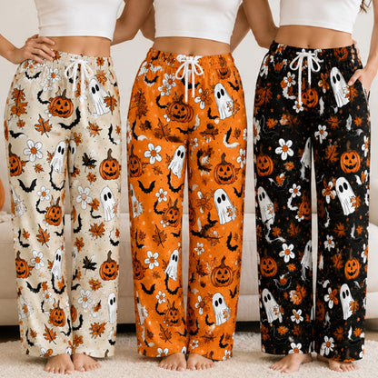 Ghost Pumpkin Halloween Pajamas Pants, Cute Spooky Lounge, Halloween Gift For Family 686205 WFD
