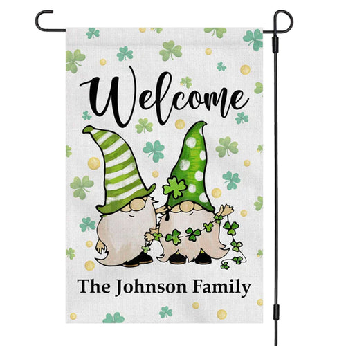 Welcome St Patricks Day Personalized Custom Garden Flag H100