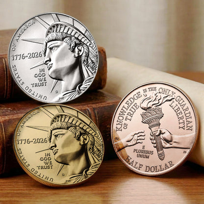 United States 250th Anniversary Half Dollar Coin, Patriotic 1776-2026 Liberty Torch Gift 685811