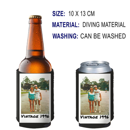 Personalized Insulated Can Cooler | Custom Vintage Year and Text Can Sleeve | Funny Milestone Birthday Favor | Can Holder Gift for Him Her | 682409