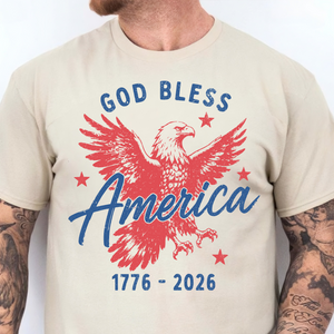 Personalized USA 250th Anniversary Bright Shirt, God Bless America Tee, Patriotic 4th Of July Gift 685400