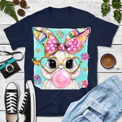 Easter Bunny - Bunny Blowing Bubblegum Dark Shirt | Easter Day T-Shirt 684446
