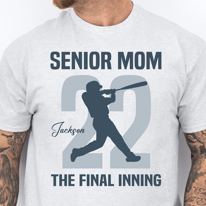Custom Name Senior Baseball Pitcher Mom Shirt, Personalized Family Tee For Baseball Mama, Mother's Day Gift Shirt 684837