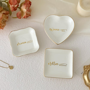 Personalized Mother's Day Jewelry Dish, Custom Name Ring Dish Gift For Mom 684844