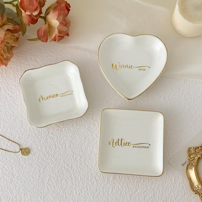 Personalized Mother's Day Jewelry Dish, Custom Name Ring Dish Gift For Mom 684844