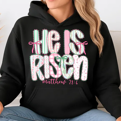 He Is Risen Coquette Lace Dark Shirt | Easter Day T-Shirt 684440