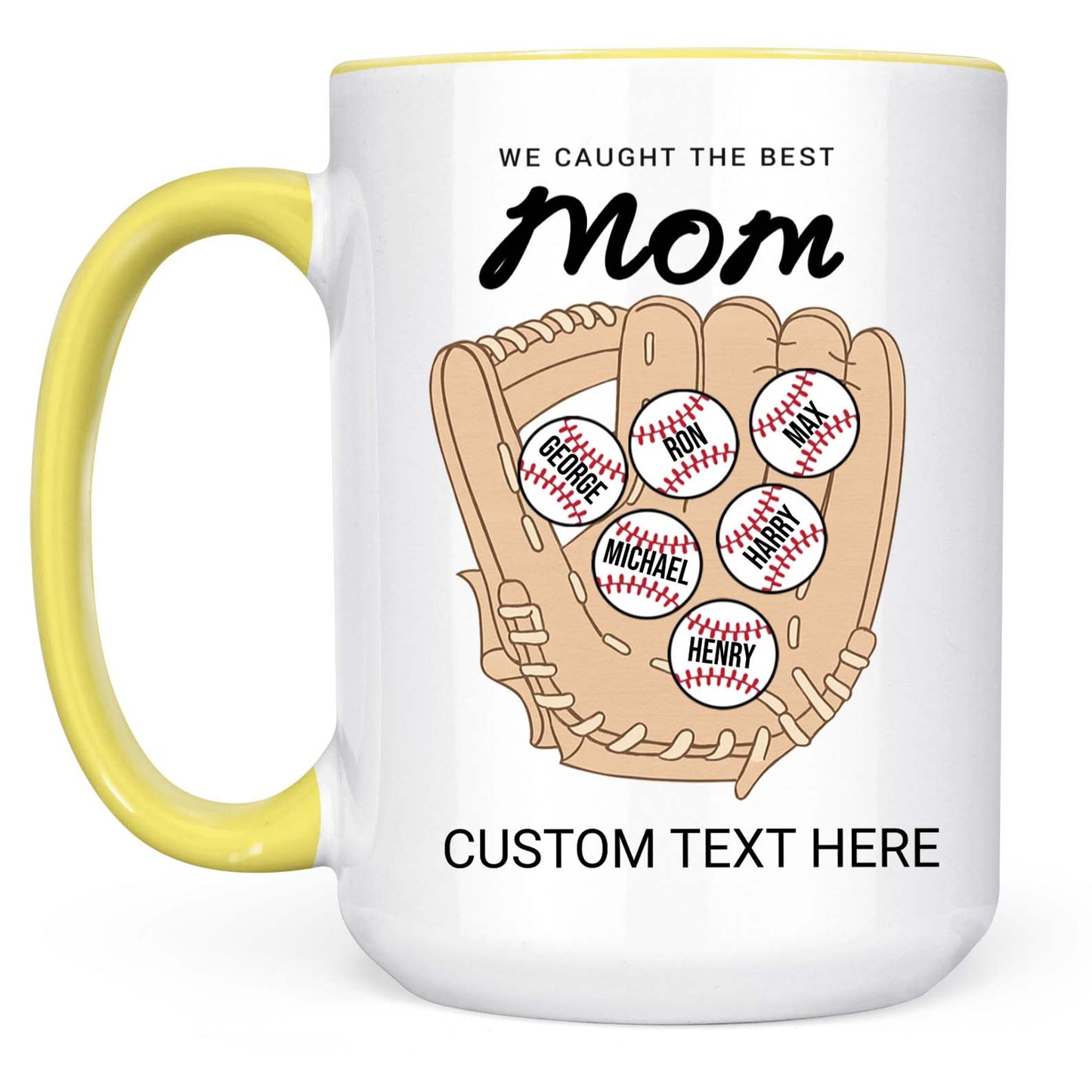 We Caught The Best Mom | Personalized Custom Baseball Mom Mug With Kid's Name | Gift For Mom, Wife | Mother's Day Gift 682249