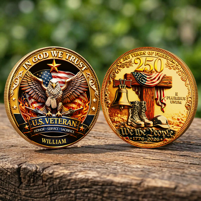 USA 250 Years Of Freedom Commemorative Coin | Patriotic Coin Gift For Veteran 684637