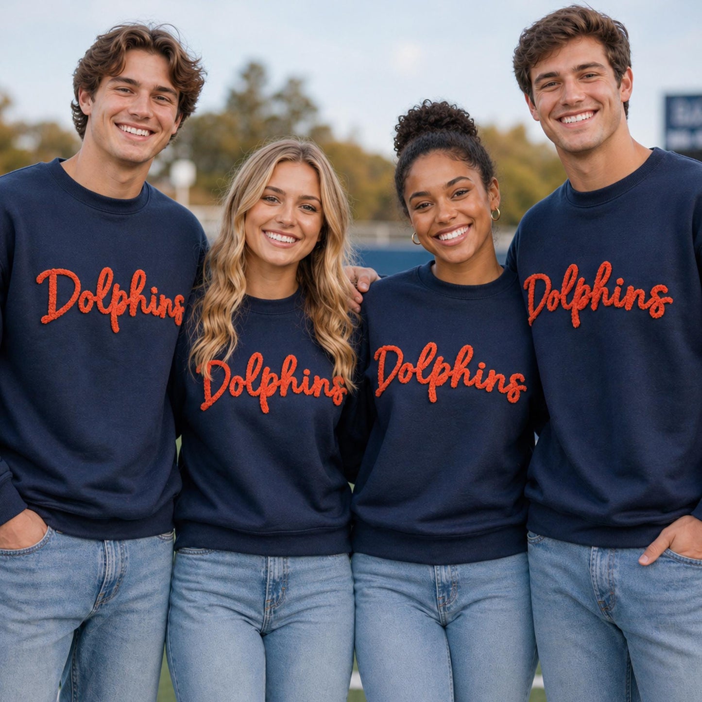 Custom Name Embroidered Dark Sweater - Personalized High School Football Tee 686100 WFD