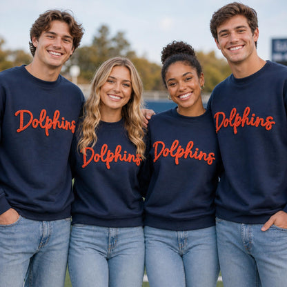 Custom Name Embroidered Dark Sweater - Personalized High School Football Tee 686100 WFD