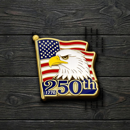 USA 250 Years Anniversary Lapel Pin Pack Of 10, Patriotic 1776–2026 Enamel Badge 685001
