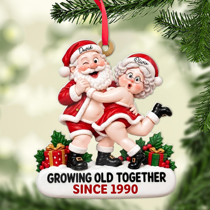 Personalized Growing Old Together Acrylic Ornament, Funny Christmas Gift For Couple 686514