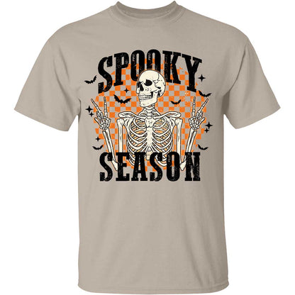 Spooky Season Retro Skull Smiley Face Halloween Shirt, Trendy Halloween Shirt 776V2