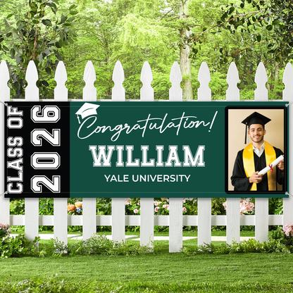 Personalized Class Of 2026 Graduation Banner Flag | Custom Graduation Photo Banner 684583