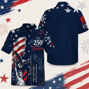 Retro USA 250 Years Of Freedom Hawaiian Shirt, Patriotic 1776-2026 Eagle AOP Hawaii Shirt, Independence Day Gift 685335 WFD