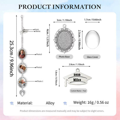 Custom Photo Bouquet Charm | Personalized Graduation Keepsake | Angel Wing Tassel Hanging For Grad Cap 684881