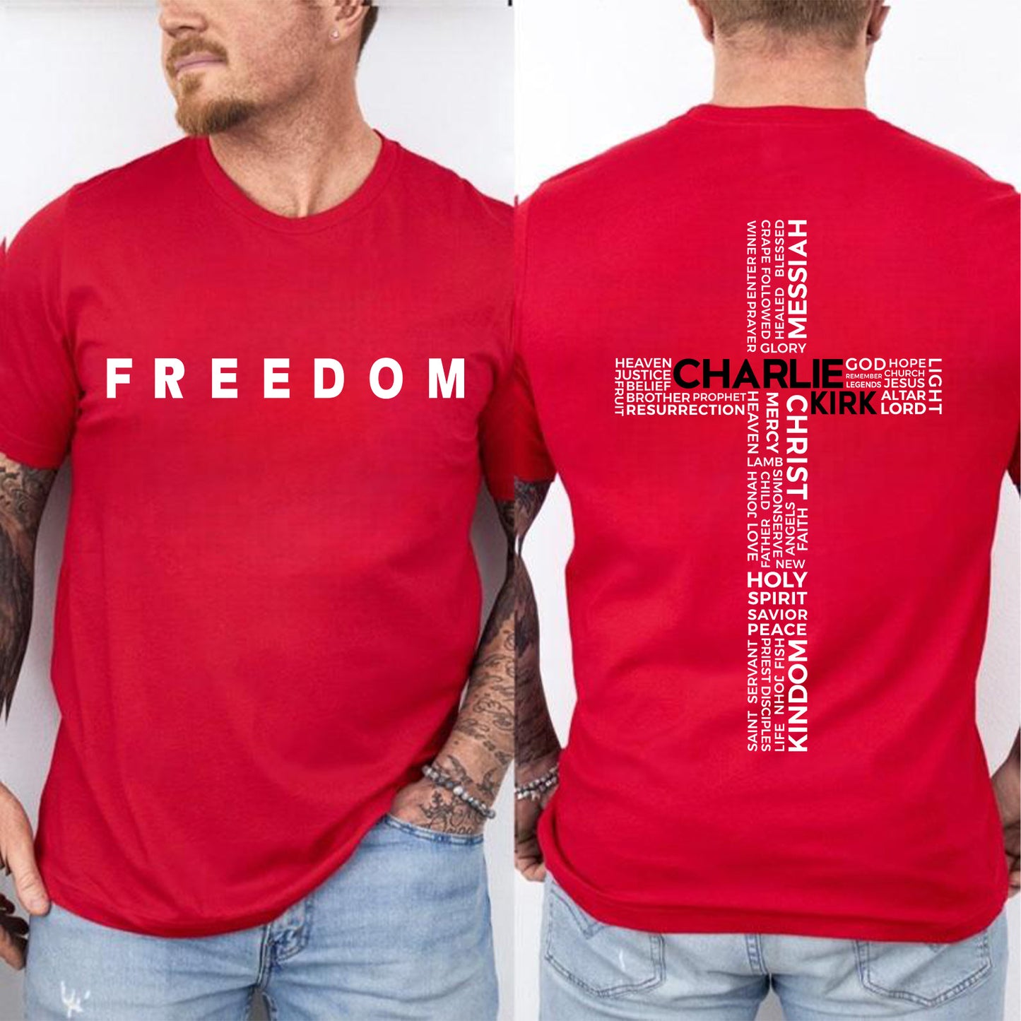 Charlie Kirk Red Shirt | Red Freedom Shirt | We Wear Red Charlie Kirk Birthday October 14 Front & Back Shirt 683094