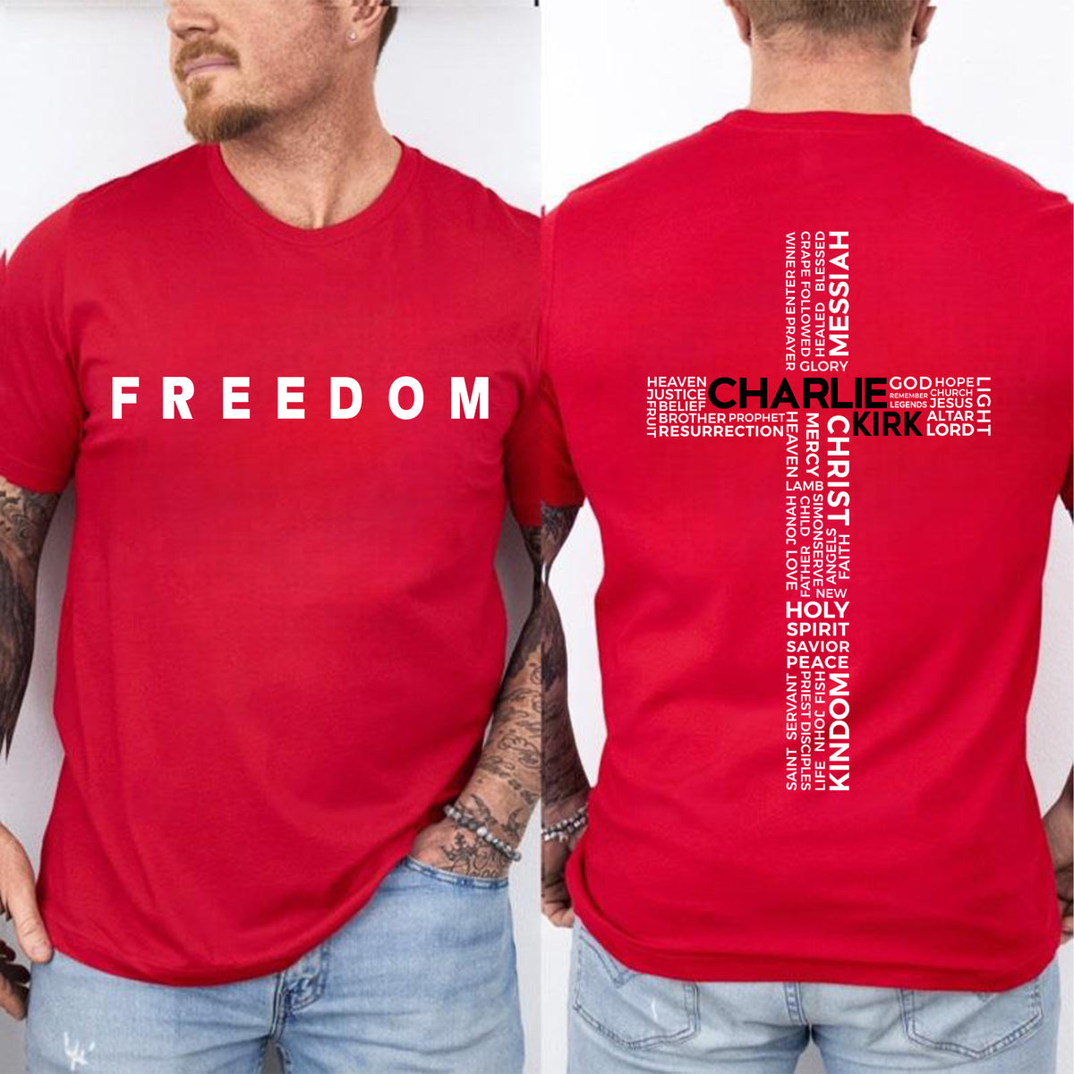 Charlie Kirk Red Shirt | Red Freedom Shirt | We Wear Red Charlie Kirk Birthday October 14 Front & Back Shirt 683094