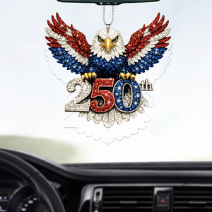 America 250 Years Anniversary Eagle Wings Car Ornament | Patriotic Car Decor 684516