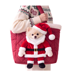 Santa Claus Suit Pet Carrier Bag, Festive Tote For Cat & Dog Lovers 686775 WFD
