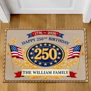 Personalized America 250 Years Anniversary Doormat | Patriotic Family Welcome Mat 684659