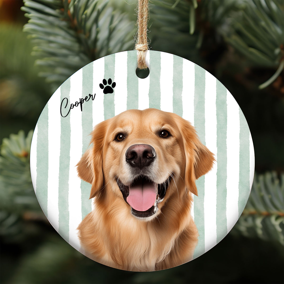 Personalized Pet Memorial Ceramic Ornament, Custom Photo Christmas Keepsake Gift 685920
