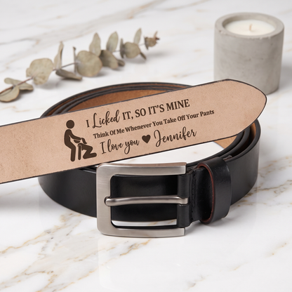 Personalized Hidden Message Leather Belt, Custom Engraved Leather Belt, Funny Gift For Couple 686497 WFD