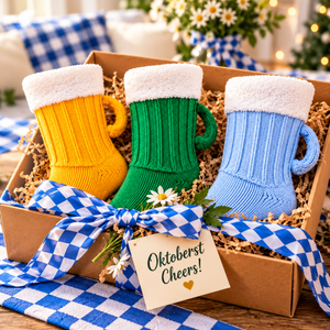 Personalized Funny 3D Beer Mug Knitted Socks, Novelty Knit Oktoberfest Gift 686737 WFD