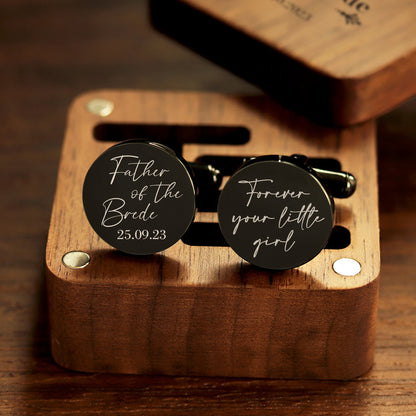 Custom Father Of The Bride Cufflinks | Personalized Daughter's Wedding Gift For Father 684755
