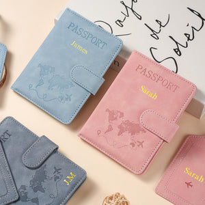 Custom Name Passport Holder & Luggage Tag Set, RFID Protection Passport Cover, Personalized Gift For Travelers 685380 WFD
