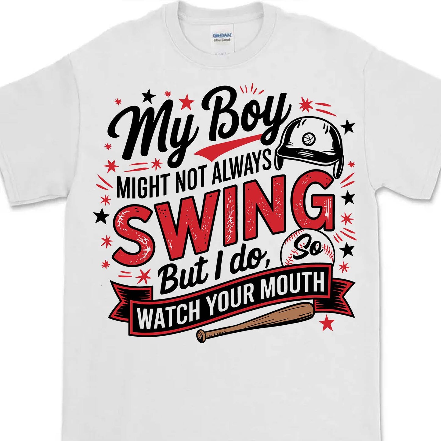 My Boy Might Not Always Swing But I Do Shirt - Funny Baseball Mom Shirt, Mother's Day Tee, Game Day Gift for Baseball Mama 682233