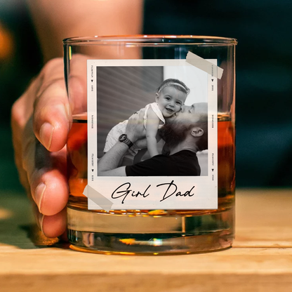 Custom Photo Whiskey Glass Gift For Dad | Personalized Father's Day Gift 685110