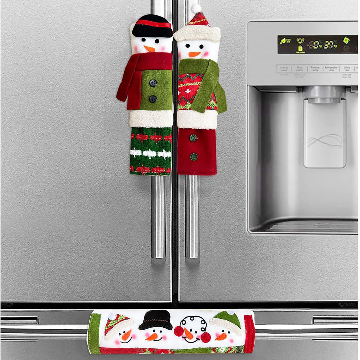 Personalized Christmas Handle Covers, 3 Piece Snowman Kitchen Appliance Decor Set 686369 WFD