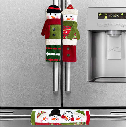 Personalized Christmas Handle Covers, 3 Piece Snowman Kitchen Appliance Decor Set 686369 WFD