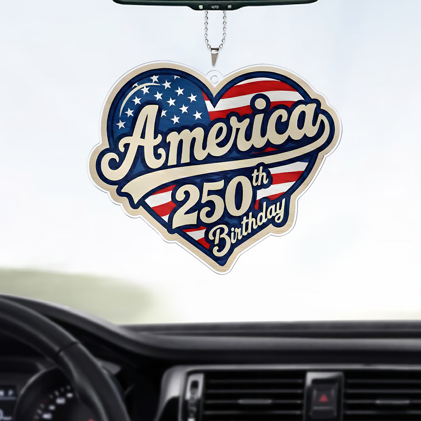 America 250 Years Anniversary Car Ornament | Patriotic Car Decor | America 250 Celebration Gift 684517