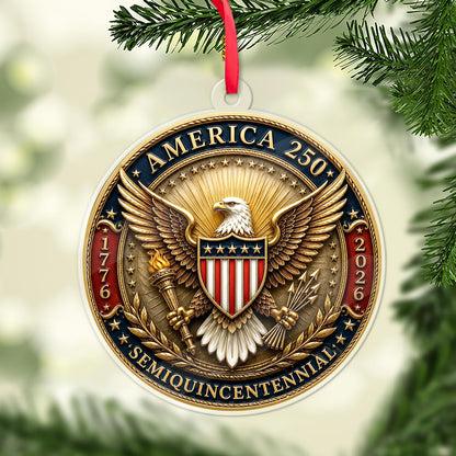 America 250 Semiquincentennial Acrylic Ornament, 1776-2026 Patriotic Eagle Christmas Tree Decor 685908