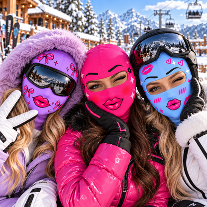 Personalized Funny Ski Mask, Custom Cute Lips & Bows Winter Balaclava 686660 WFD